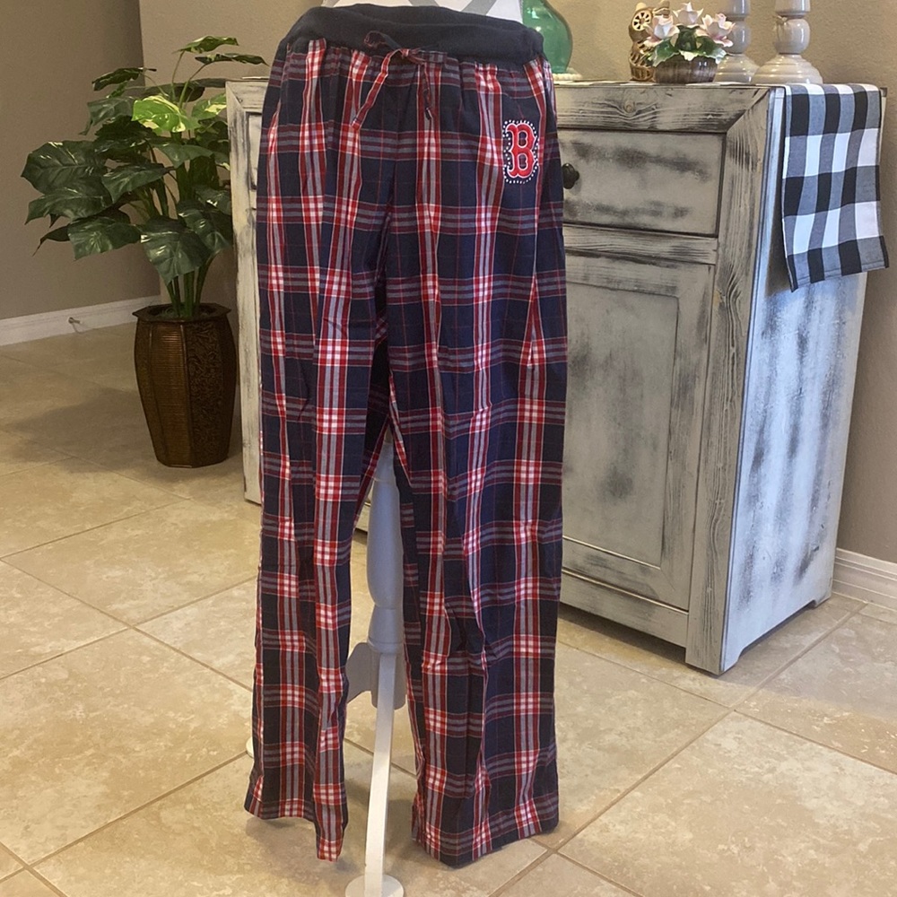 Boston Red Sox Red & blue plaid cotton pj pants